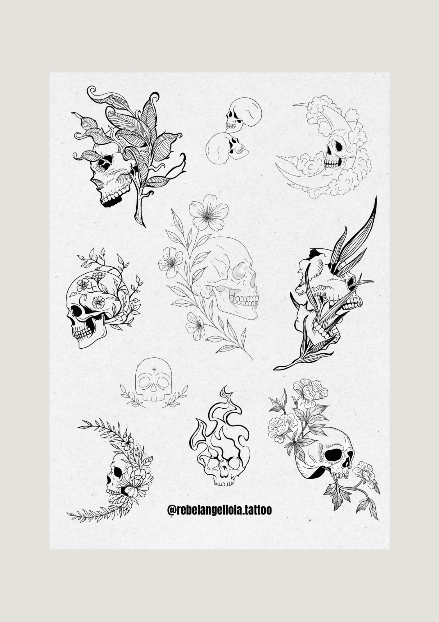 Wanna Do Sheet – Skulls & Blumen